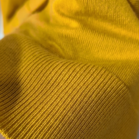 Modcloth | Golden Mustard Button-Front Deep V-neck Knitted Cardigan Size S - Picture 6 of 10